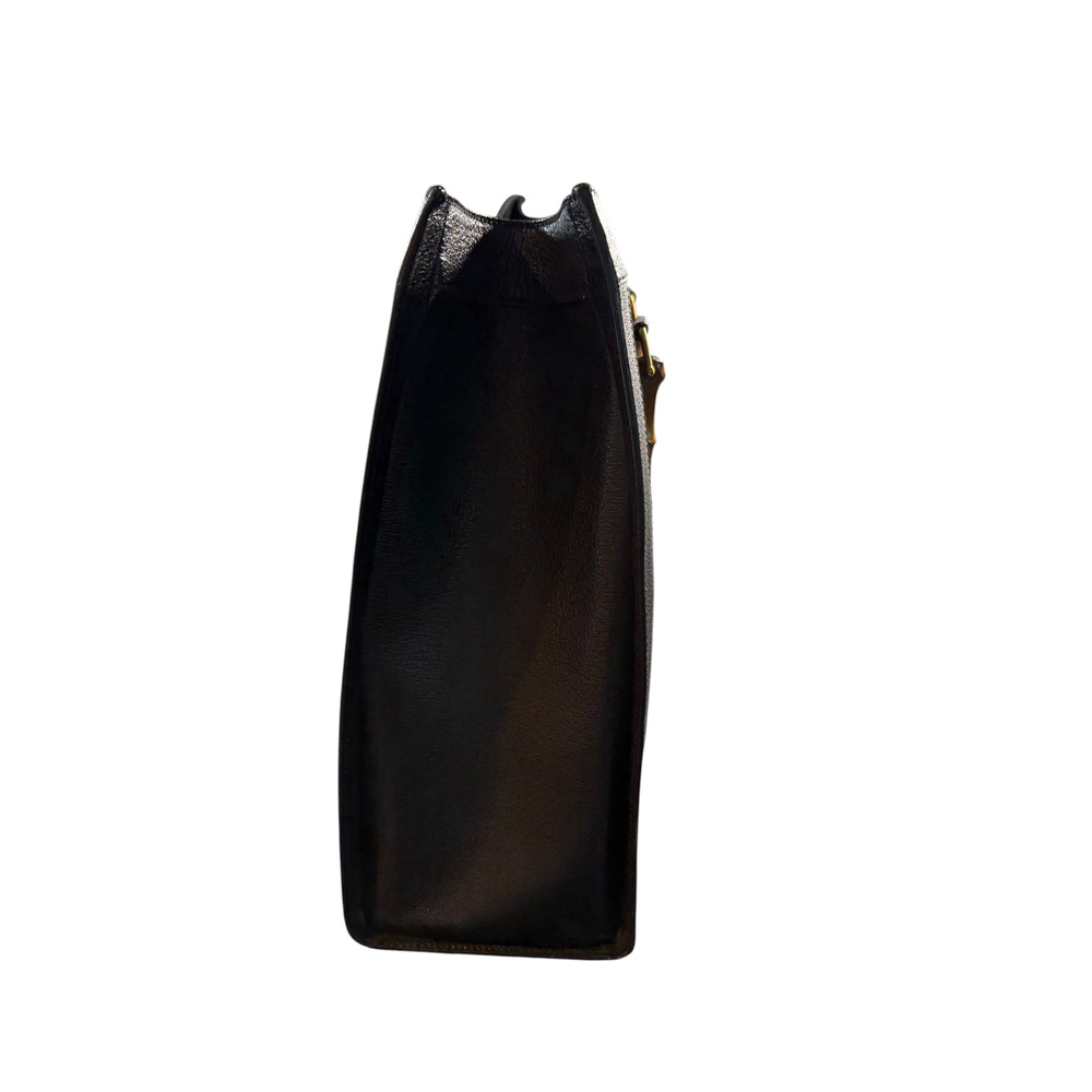 Gucci Vintage Gucci Black Leather Diana Bamboo Tote Bag Black - Picture 2 of 11